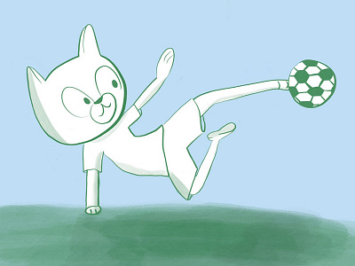 Fútbol 100catsdoingthings cat cat drawing cat illustration fútbol kitty kitty illustration soccer