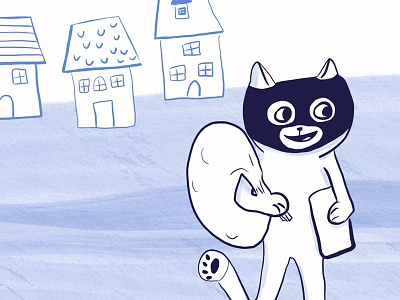 Making a getaway. 100catsdoingthings cat burglar cat drawing cat illustration kitty kitty illustration