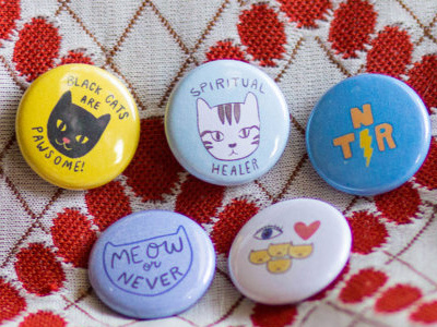 Super Cat Lady Collection buttons cat cats kitties pinback buttons