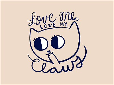 Love My Claws anti declaw campaign button design cat design illustration kitty outlaw the declaw pin design t shirt design
