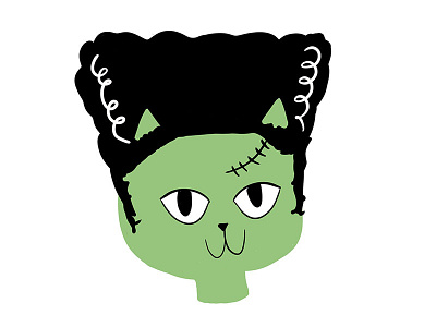 Feline Bride of Frankenstein cats frankenstein halloween halloween cat spooky