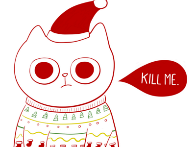 Holiday Card Design cat catmas christmas holiday kitty xmas