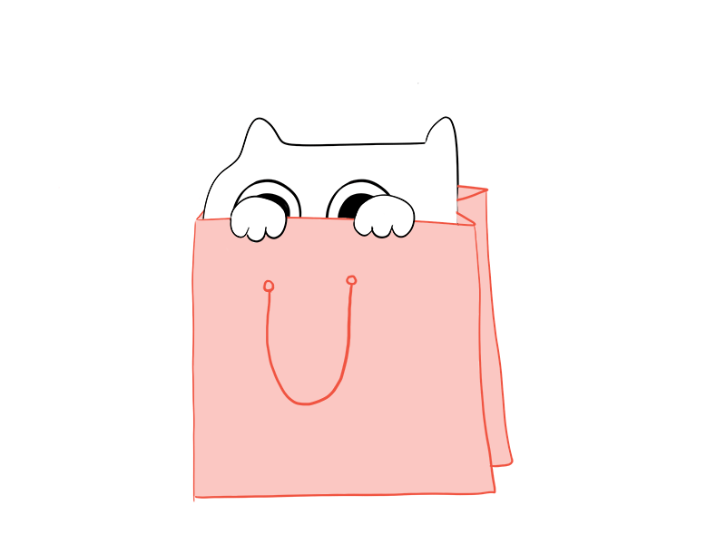 The cat's out of the bag! blink cat design gif illustration kitty