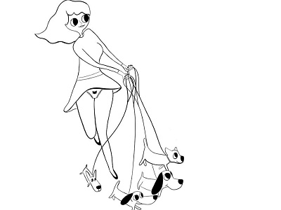 Dog Lady dog lady dogs illustration