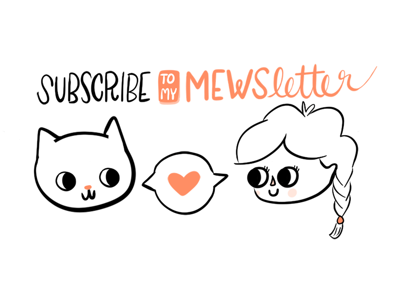 Mewsletter cat cat lady gif illustration newsletter