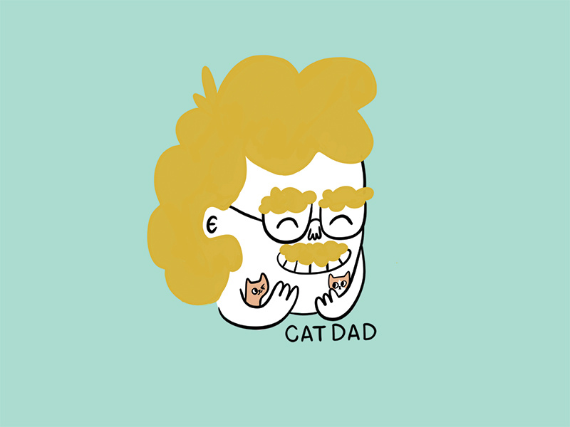 Cat Dad design illustration kitty cat man cats