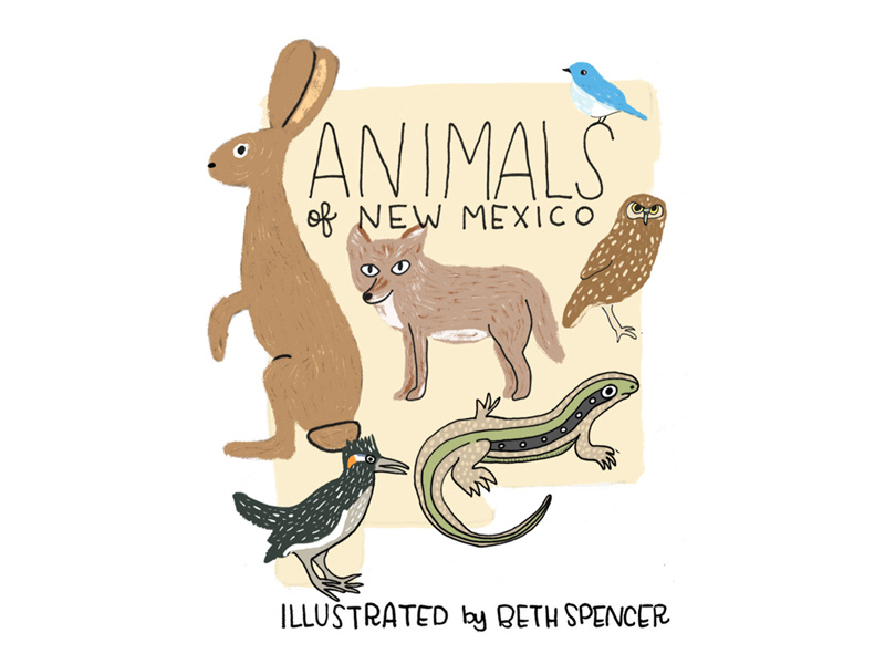 Animals Of NM Cover design illustration new mexico animals