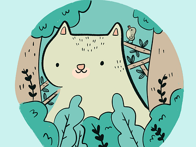 Chill Forest Cat cat cat illustration cats daily drawing forest illustration kitty kitty illustration