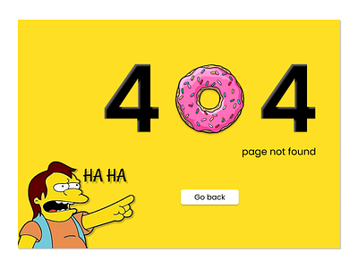 #DailyUI 008 - 404 page 404 error page 404page challenge daily dailyui dailyui008 design the simpsons ui