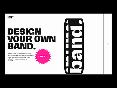 Rubber Band Landing Page animation design graphic design homepage interaction design interface landing page minimalistic motion design product page typogaphy ui web web design website