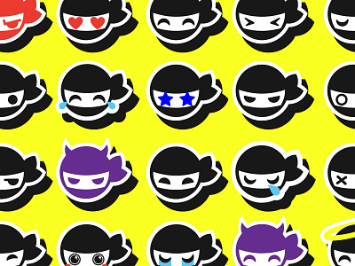 Ninja Hiro Stickers branding character design emoji free graphic design icon illustration logo mascot ninja stickers vector viber