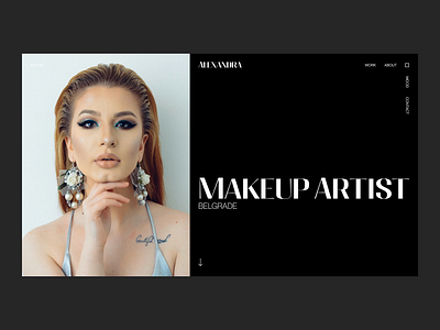 Makeup Artist Landing Page animation dark design design studio graphic design interaction interaction animation interface landing page landing page design makeup makeup artist minimalistic ui user experience user interface ux web web design website