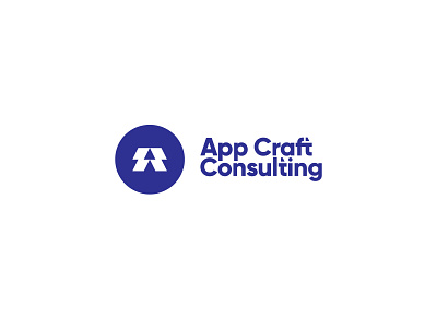 App Craft Consulting agency logo blue branding circle clean design developer development agency flat graphic design icon illustration logo logo design logotype minimal minimalistic mobile app typography vector