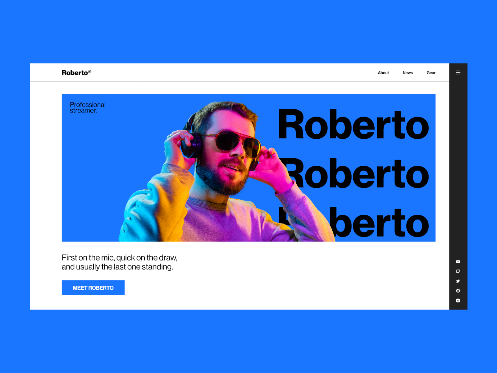 Professional Streamer Website by Broworks on Dribbble