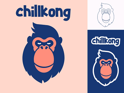 Chill Kong - Logo Design ape branding chill colorful design flat gamer gaming gorilla graphic design identity illustration kong logo logo design logo mark logotype mascot typography vector