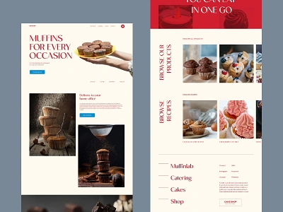 Muffins Premium Website Full Homepage Design bakery cupcakes design design studio graphic design homepage interaction design interface landing page minimalistic muffins online store premium premium store shop ui ux web web design website