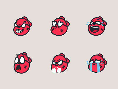 Sevou Logo Stickers 2d art angry branding cry design emoji emoji set evil graphic design heart eyes icon laugh logo pubg mobile sevou smile spoidermon stickers vector