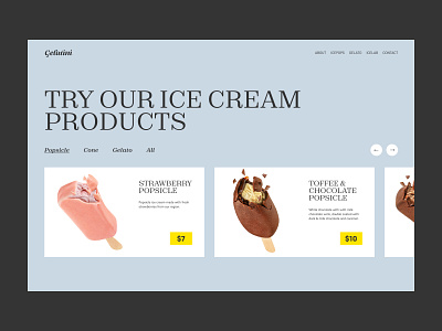 Ice Cream Product Page Design