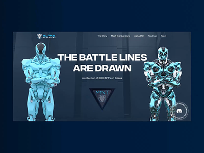 Alpha Guardians Website 3d animation blockchain crypto crypto website design graphic design interface motion graphics nft nft collection solana ui user experience user interface ux web web design website website design