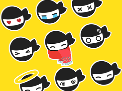 Ninja Hiro Stickers branding character character design cute character flat graphicdesign icon designer illustration logo logo design logo designer logos ninja ninja mascot logo design sticker design stickers vector