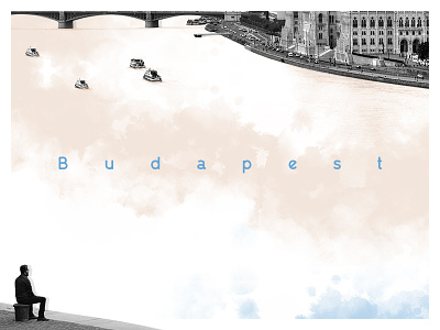One day... Budapest brushes budapest city collage illustration one day travel