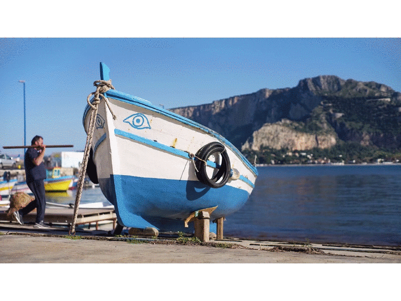 Boat with Eyes, Cinemagraph #4 animated photography boat cinegraph cinemagramm cinemagraph cinemagraphs fisherman italy living photo photography sicily water