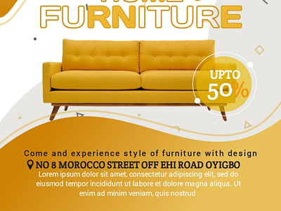 Flyer furniture branding graphic design