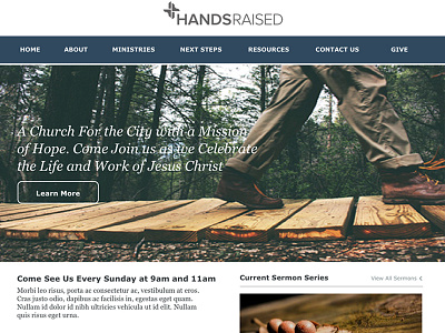 HandsRaised church ui website