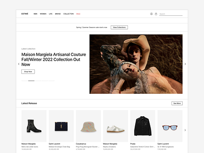 ESTIMÉ - Designer fashion retailer e-commerce website