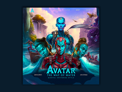 Avatar Way of Water Game Landing page with Marvel Twist