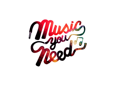 Music You Need logo music script smoke typography