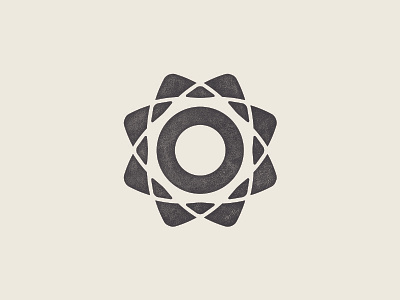 .. atomic flower geometric logo stamp