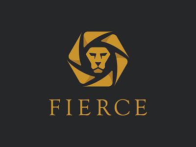 Lion Lockup fierce lion lockup logo mane mark