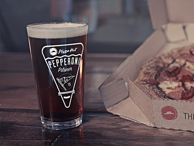 Pepperoni Pilsner Glass Mockup beer beer label pepperoni pilsner pint glass pizza pizza hut