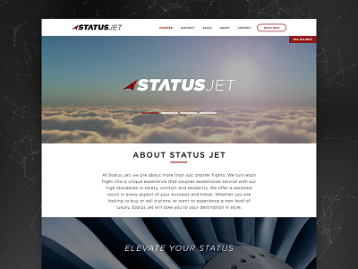 Status Jet Website Design elite hero image private jet travel web design