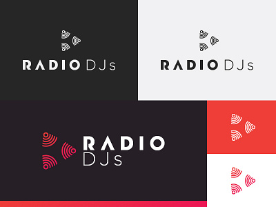 Radio DJs Logo branding dj logo play radio record signal vinyl