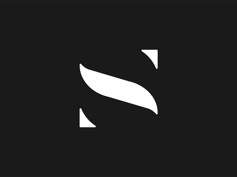 SWAY Animation agency branding logo monogram negative space s serif