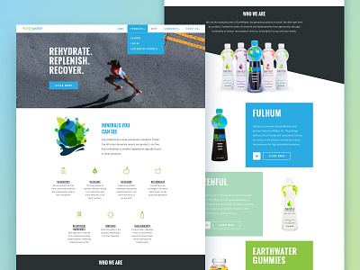 Earthwater Homepage beverage infinite water website