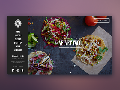Velvet Taco Homepage dallas food parallax restaurant taco website