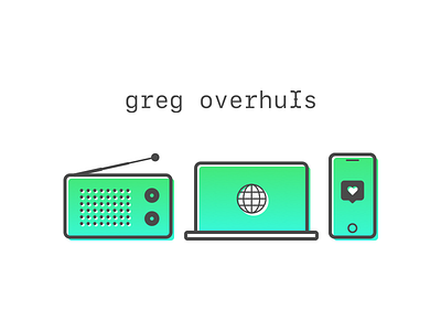 Greg Overhuls Logo & Icons copywriter cursor icons radio social media web
