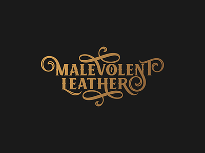 Malevolent Leather gold leather logo logotype