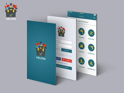 Mobile App_HELPER app design icon
