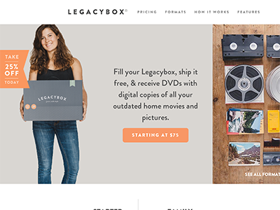 Legacybox digital product web design web development