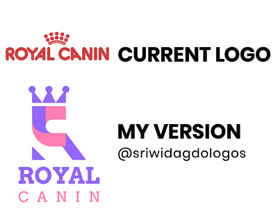 Royal canin logo redesign (unofficial) canine cat art crown dog identity logo logotype monogram pet petfood redesign concept vector
