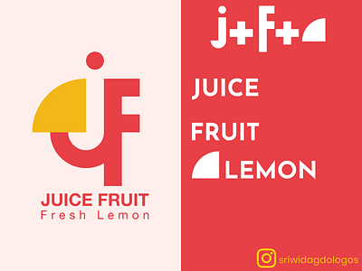 J+F letter logo "Juice Fruit" lemon logo concept brand identiy design fruit graphic design identity juice lemon logo logo design logotype monogram