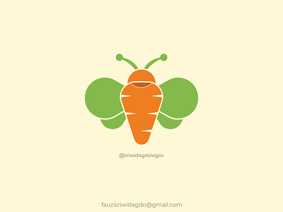 Carrot+Bee logo bee logo beverage logo brand branding carrot logo design flat design graphic design honey logo identity illustration logo logo creation logo design logo designer vector