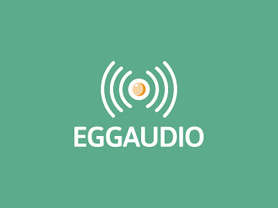 Egg Audio Logo brand branding egg flat design food logo graphic design identity logo logo design market online shop vector