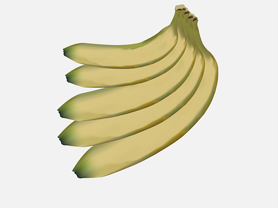 Yellow set of Banana, fruit illustration with realistic color