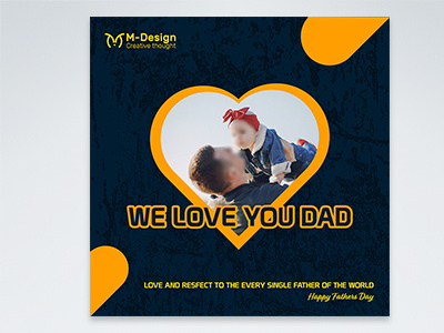 Happy fathers day social media post design template banner blue celebration design family fashion greeting heart illustration marketing multicolor page present promotion respect social media template templates traditional web