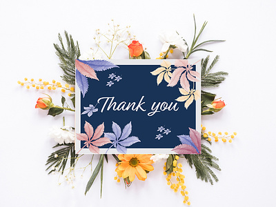 Water color Thank you card design template